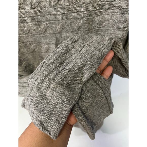 Ralph Lauren Wool Cashmere Grey Cable Knit Open Cardigan Women’s Small - Picture 7 of 7